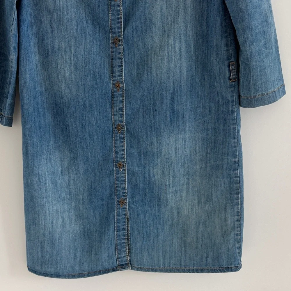 Denim Shirt Dress Above the Knee - Picture 9 of 16